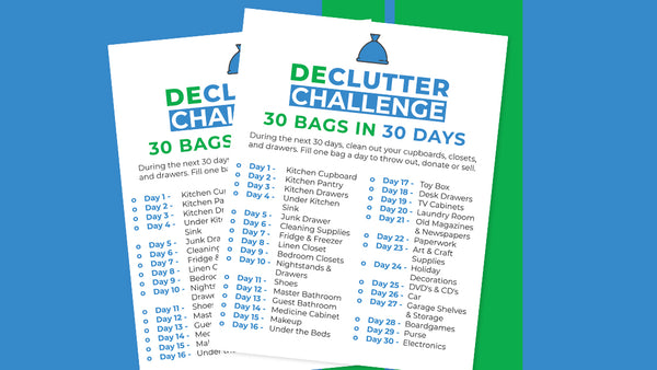 30 Bags in 30 Days Decluttering Challenge printable