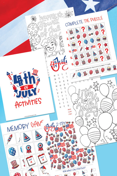 4th of July Kids Activities Pack printable
