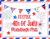4th of July Play Dough Mats printable - with easy homemade playdough recipe!