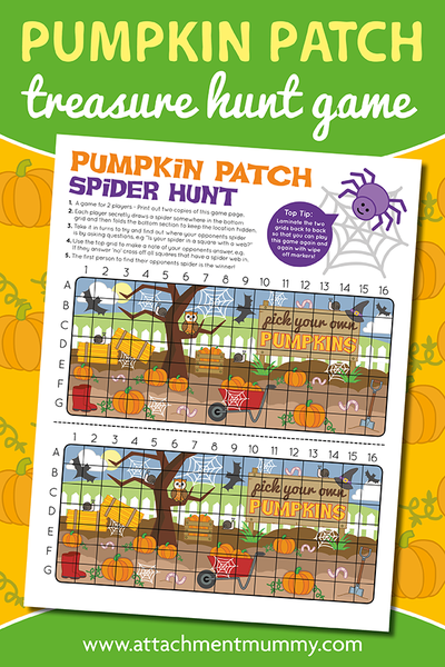 Pumpkin Patch Spider Hunt Treasure Hunt game printable